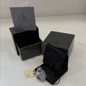 Calvin Klein Silver Fidget Spin Ring NIB NWT